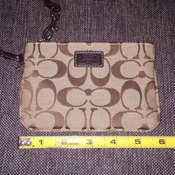 Coach Handbags - COACH Small Wristlet 4x6 tan/brown